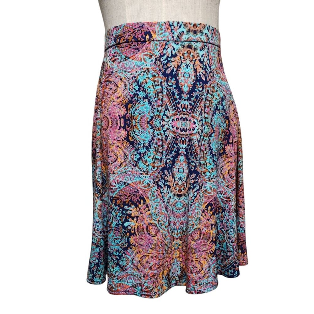 Cynthia Rowley Multicolor Paisley  Skirt - Navy, Pink, Turquoise